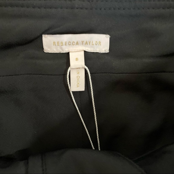 Rebecca Taylor Black Velvet Pants Size 8 - Picture 7 of 8